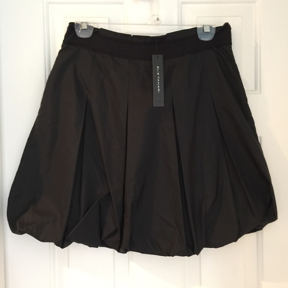 Elie Tahari 100% silk bubble hem skirt NWT